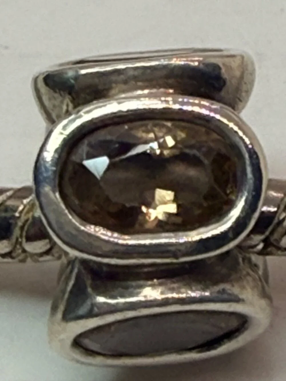 Pandora Retired Natural Light Smoky Quartz Sterling Silver Charm 790351SQ